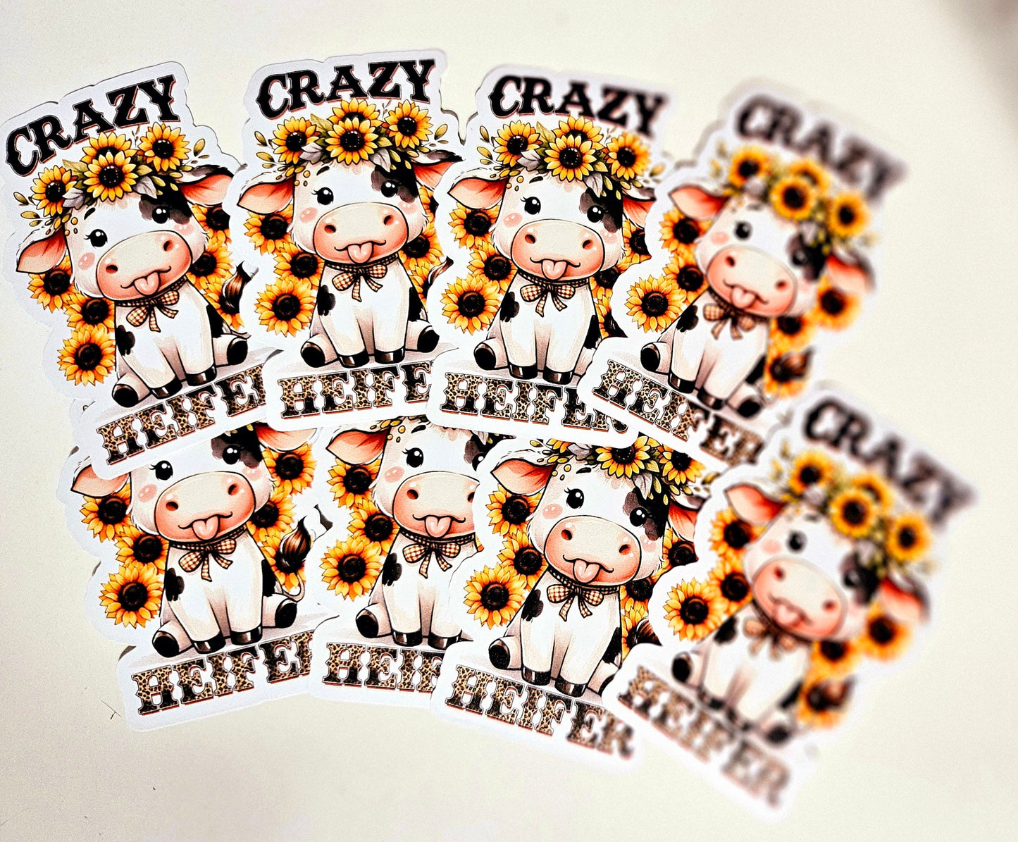 2.5 inch Crazy Heifer Stickers