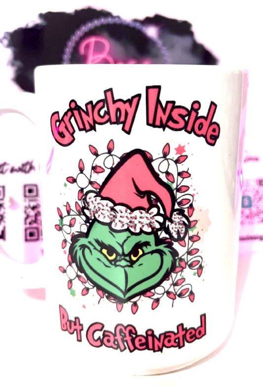 Grinchy Inside but caffeinated 15oz mug